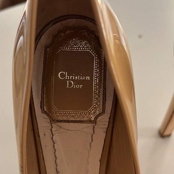 Christian Dior tan platform peep toe stiletto - Picture 3 of 9